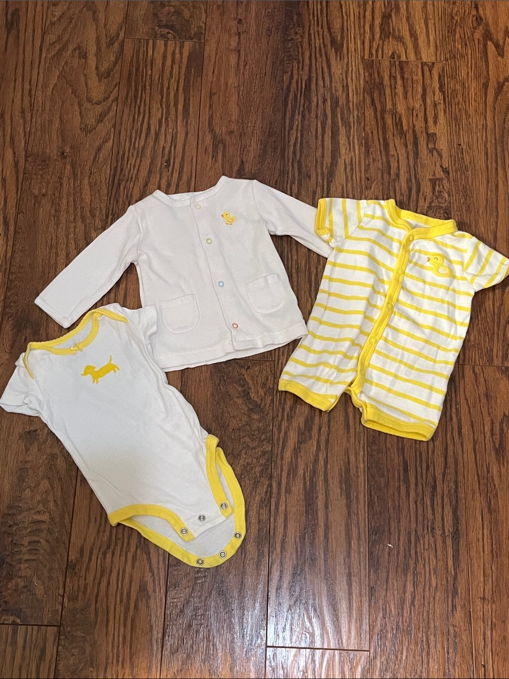 Carter's White & Yellow Baby One-Piece 3pc Set